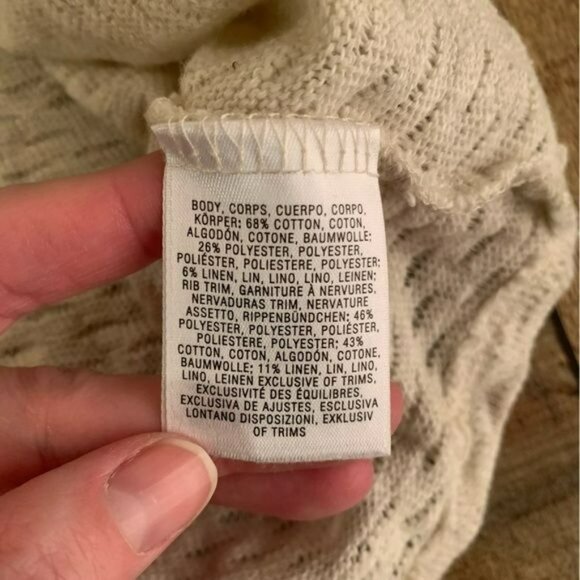 Anthropologie womens oversized long sleeve heathered light gray knit top -M - Picture 6 of 9